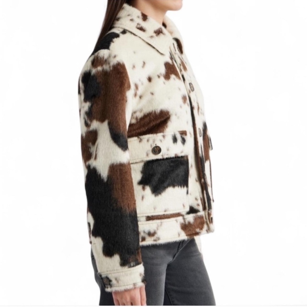 Bernardo Cow Print Faux Fur Jacket - Picture 5 of 7